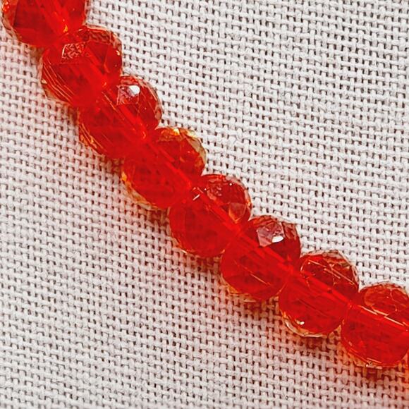 Artisan Red Crystal Necklace 16 Inch Gold Tone Toggle Clasp Statement - Picture 3 of 8